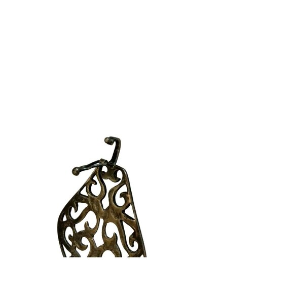 Gold tone Filigree Pendant Vintage Celtic Lace Statement Runway - Picture 3 of 3